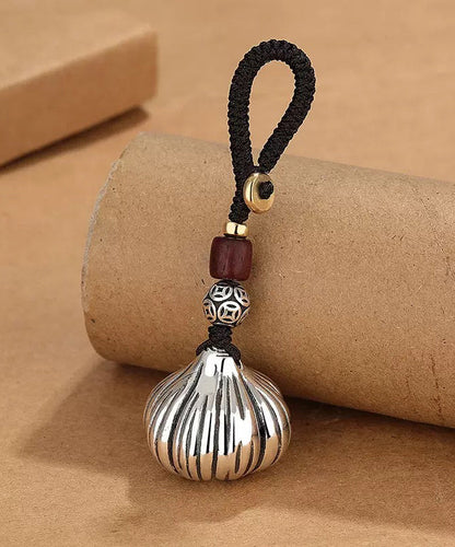 Sterling Silk Cloud Chains Retro Silver Auspicious Phone Garlic