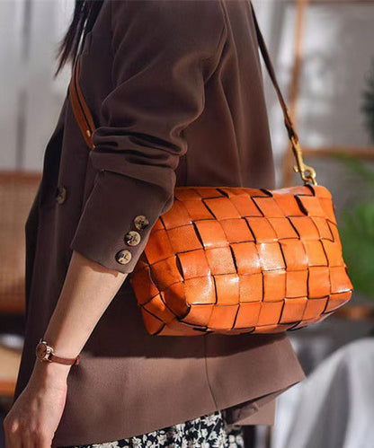 Bags Weave Design Leather Retro Shoulder