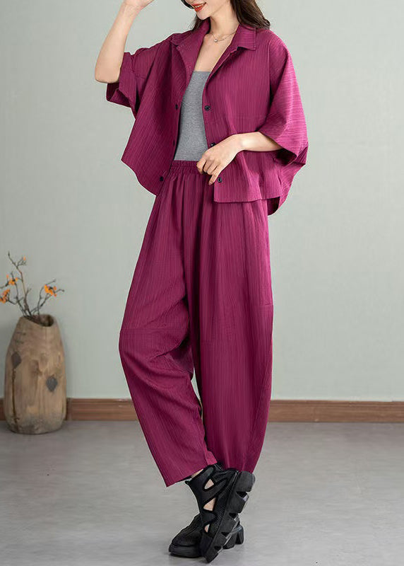 Cotton Rose Batwing Set Two Pieces Sleeve Oversized