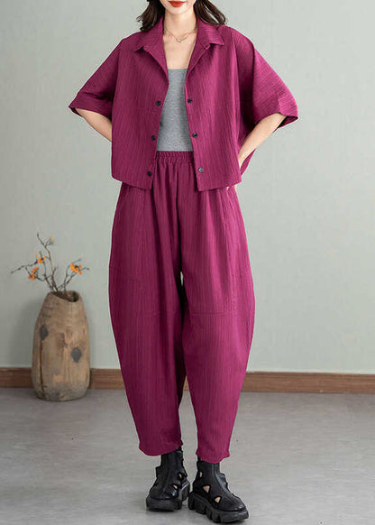 Cotton Rose Batwing Set Two Pieces Sleeve Oversized