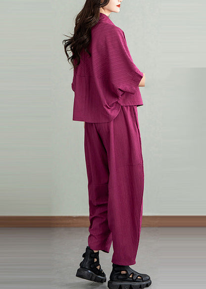 Cotton Rose Batwing Set Two Pieces Sleeve Oversized