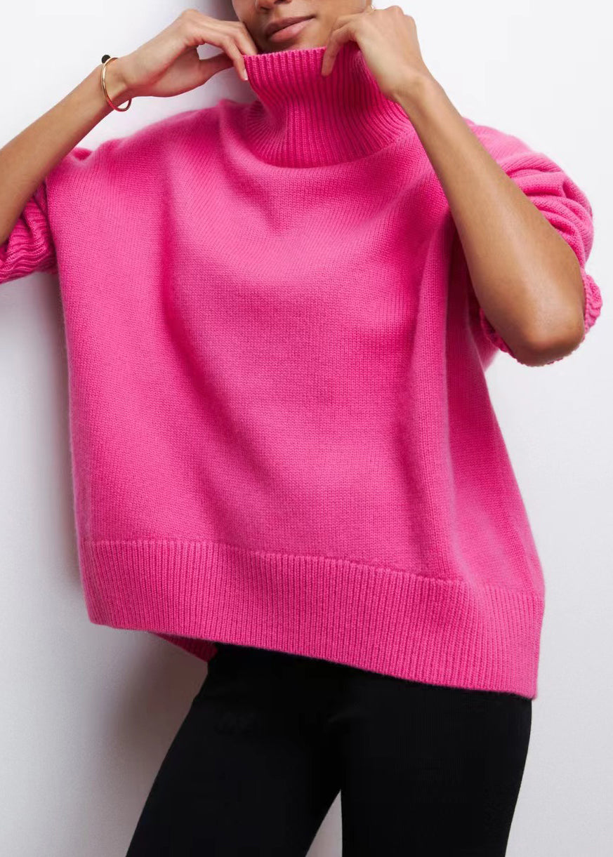 Rose Cozy Thick Turtleneck Sweaters Knit Spring