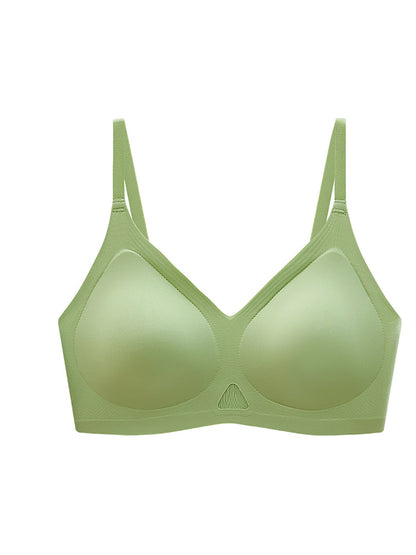 Cup Pure Artsy Fixed Color Satin Bra Women