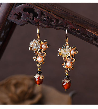 Ethnic Gold Plated Long Eardrop Earrings OP1024