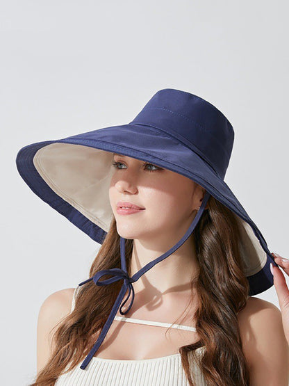 Wearing Brim Women Large Casual Hat Dual-side Sunproof