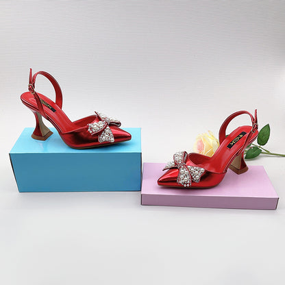 Toe Heels with Satin Floral Pink Pointed Women's