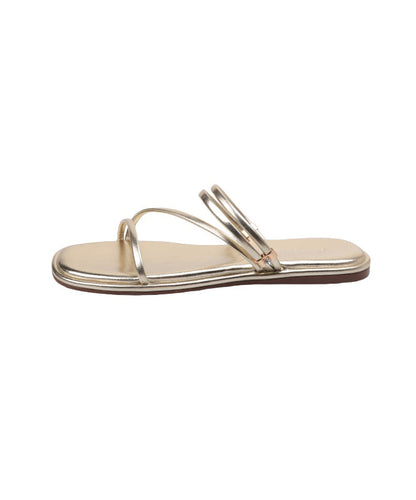 Peep Slide Sandals Toe Splicing 2025 Faux Leather Silver
