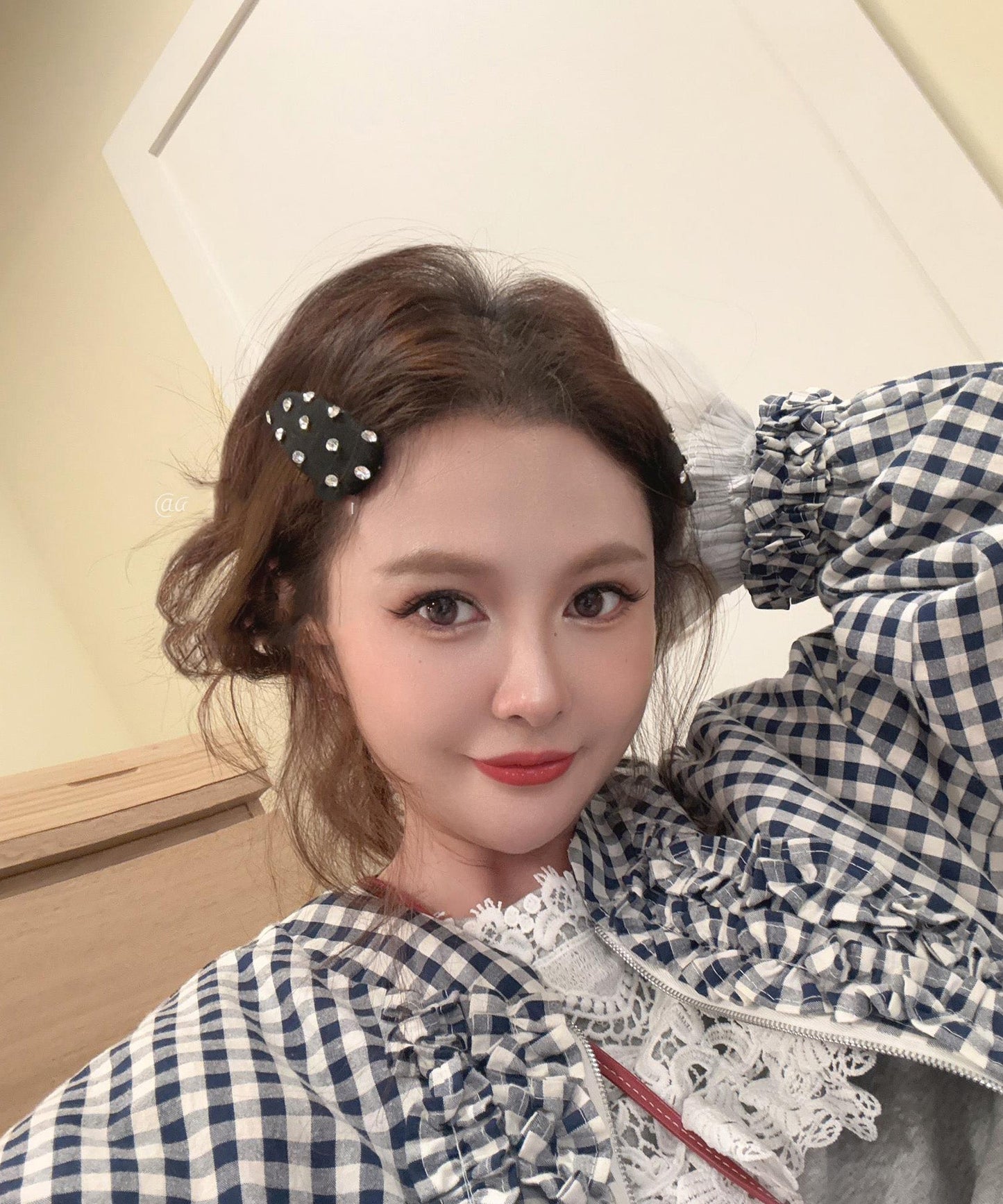 Black Hairpin Simple Zircon Pair Cloth A