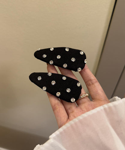 Black Hairpin Simple Zircon Pair Cloth A