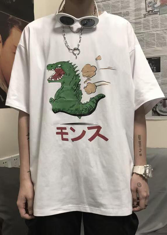 Mens Cozy Simple Graphic Summer Black Tees Cotton Print