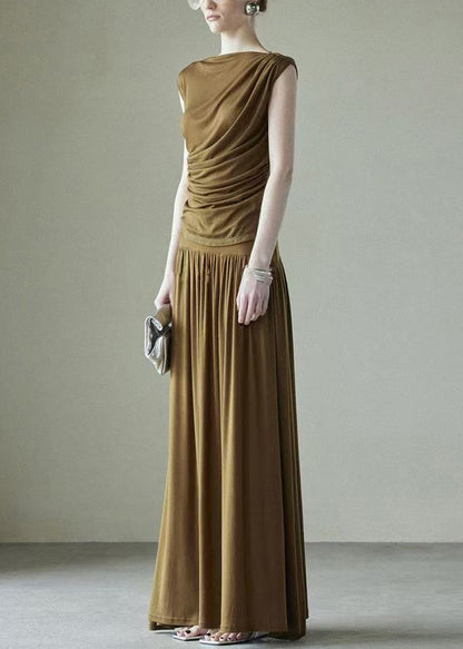 Cotton Design Wrinkled Pieces Brown Simple Set Original Two