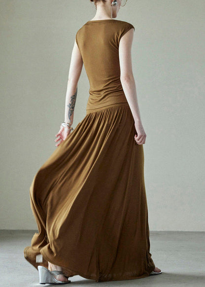 Cotton Design Wrinkled Pieces Brown Simple Set Original Two