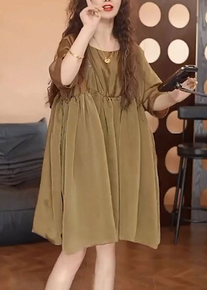 Dress Oversized Day Brown Simple Chiffon Summer