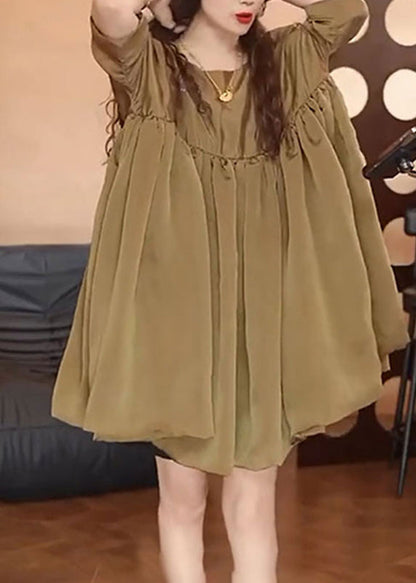 Dress Oversized Day Brown Simple Chiffon Summer