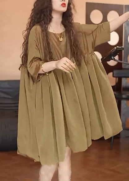 Dress Oversized Day Brown Simple Chiffon Summer
