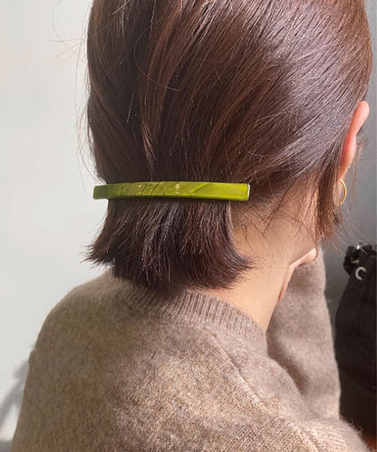 Green Chic Hairpin Metal Barrettes Simple Resin
