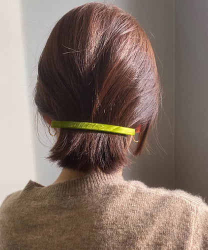 Green Chic Hairpin Metal Barrettes Simple Resin