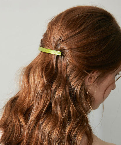 Green Chic Hairpin Metal Barrettes Simple Resin