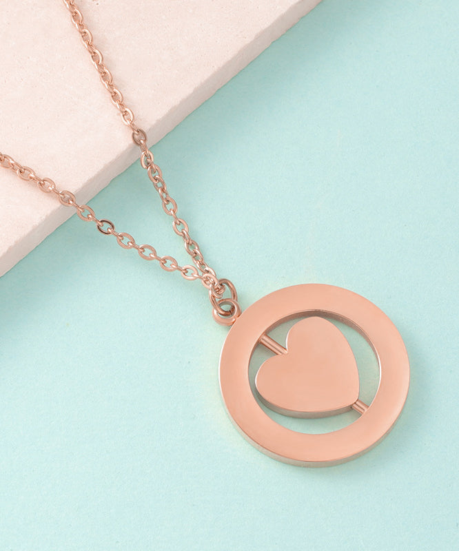 Necklace Stainless Steel Love Gold Pendant Simple Overgild