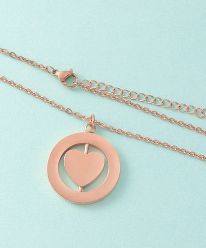 Necklace Stainless Steel Love Gold Pendant Simple Overgild