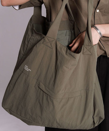 Capacity Grayish Green Simple Satchel Handbag Large Bag