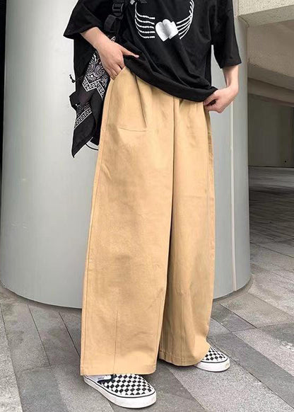 Pants Wide Simple Mens Cotton Green Solid Leg