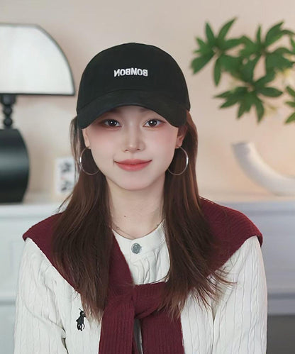 Simple Letter Embroidered Baseball Pink Cap Hat