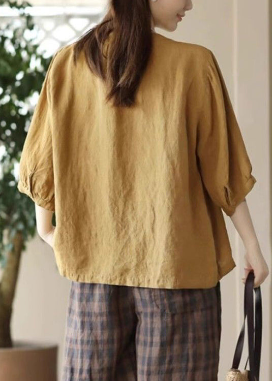 Bracelet Cotton Shirts Simple Neck Red Sleeve Button O