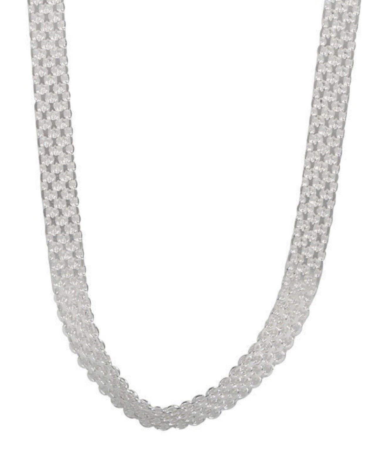 Collier simple tissé à la main en argent sterling blanc GEM585