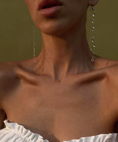 Dewdrop Nude Water Drop Stud Tassel Suspended Skinny Alloy