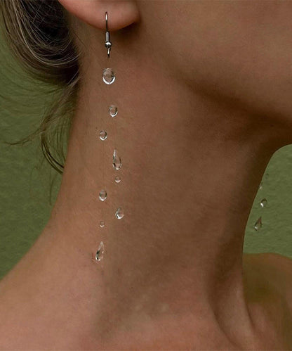 Dewdrop Nude Water Drop Stud Tassel Suspended Skinny Alloy