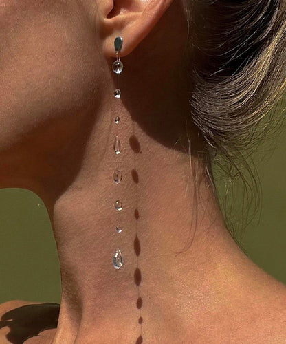 Dewdrop Nude Water Drop Stud Tassel Suspended Skinny Alloy