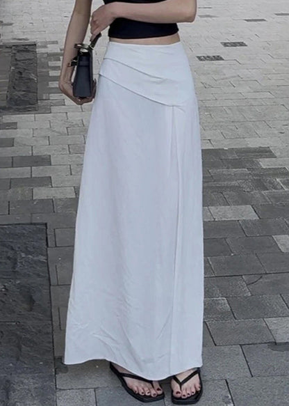 Summer Open Waist High Side Cotton Black Skirts Slim Fit