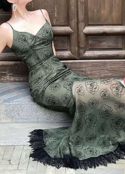 Fit Strap Lace Blackish Spaghetti Neck Green V Patchwork Slim