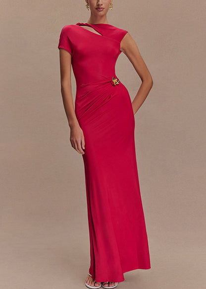 Original Slim Maxi Cotton Summer Rose Fit Dresses Design Backless