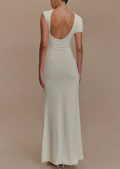 Original Slim Maxi Cotton Summer Rose Fit Dresses Design Backless