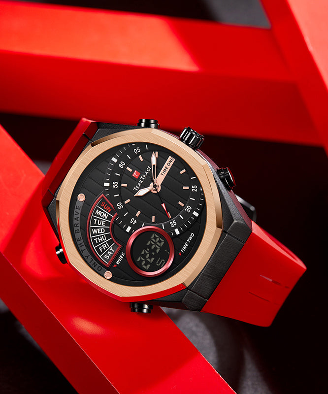 Rubber Silicone Black Quartz Movement Watches Waterproof Style