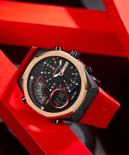 Rubber Silicone Black Quartz Movement Watches Waterproof Style