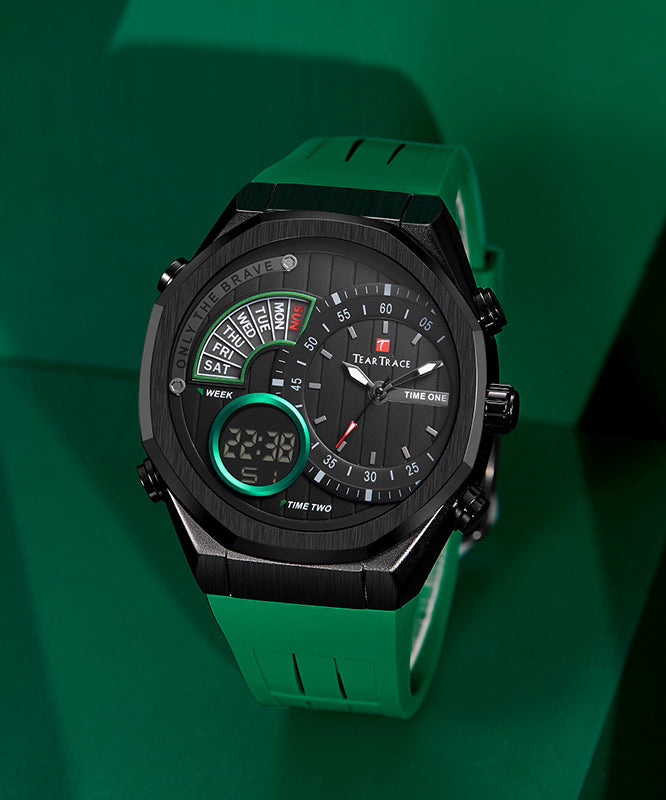 Rubber Silicone Black Quartz Movement Watches Waterproof Style