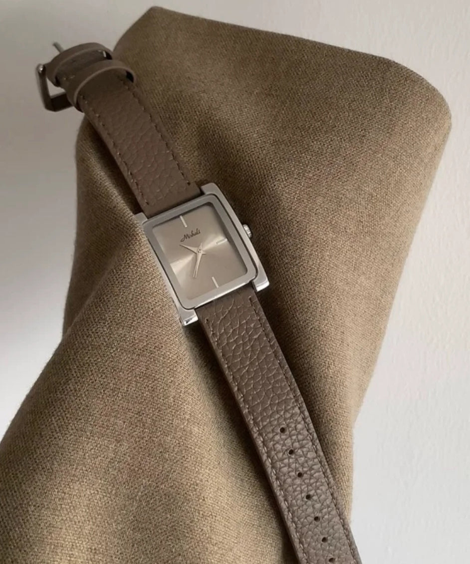 Leather Style Watches Movement Quartz Gold Alloy