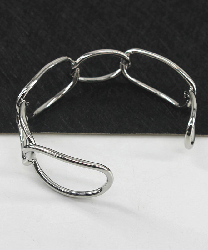 Style Hollow Gold Out Metal Chain Cuff Open