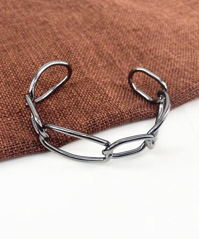 Style Hollow Gold Out Metal Chain Cuff Open