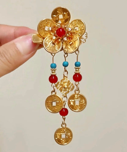 Copper Tassel Overgild Sterling Style Coin Turquoise Gold Silver