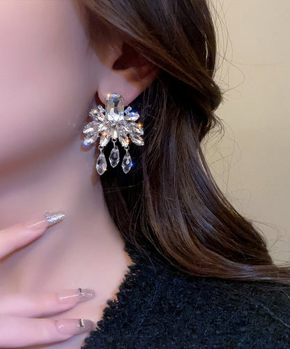 Alloy Tassel Earrings Style Nude Crystal Drop