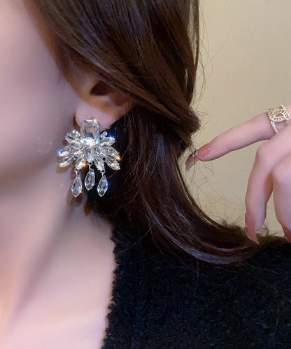 Alloy Tassel Earrings Style Nude Crystal Drop
