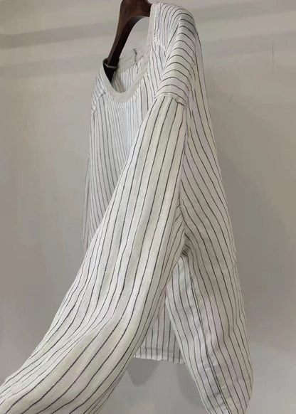 Cotton Blouse Tops Style Oversized Dot Fall White