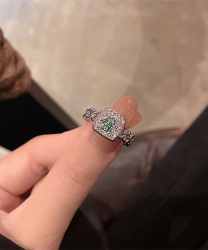 Rings Stylish Set Zircon Alloy Two-Piece Mahjong