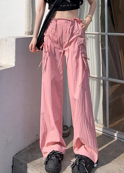 Drawstring Pants Drying Spring Sports Bow Apricot Quick Stylish