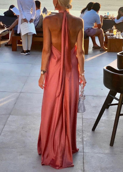 Maxi Sleeveless Cotton Blue Lace Up Dresses Stylish Backless