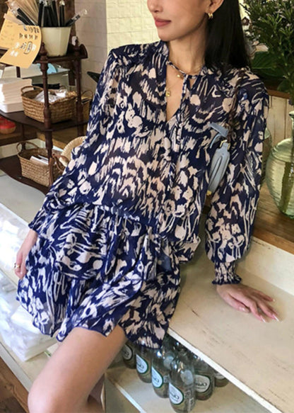 Cotton Two Stylish Blue Summer Print Pieces And Set Shirts Skirts